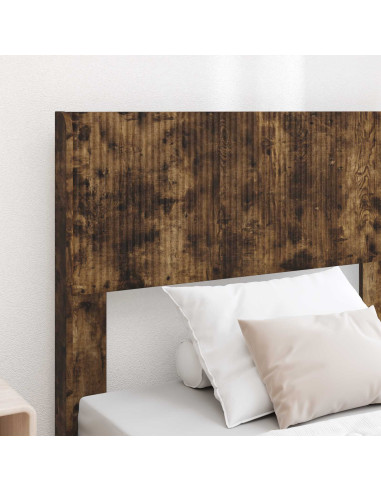 Struttura del letto con stoccaggio e testata Rovere Fumo
