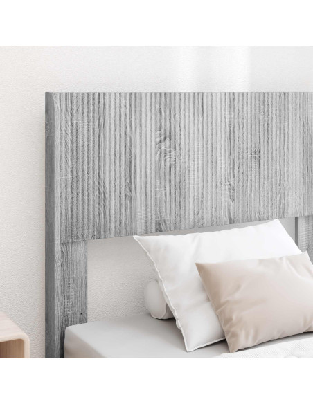 Struttura del letto con stoccaggio e testata Sonoma grigio