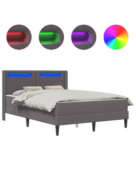 Struttura letto con materasso Grigio 120 x 190 cm Similpelle