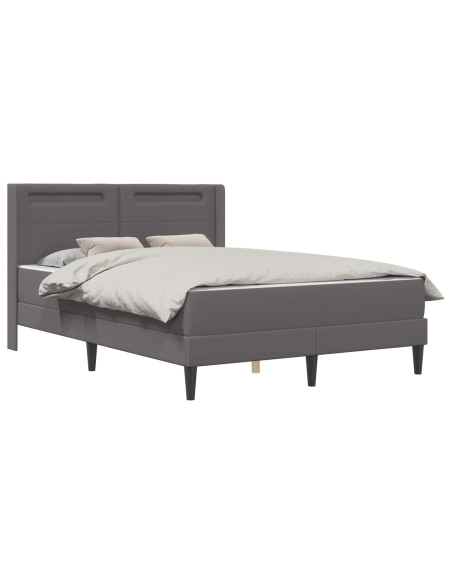 Struttura letto con materasso Grigio 120 x 190 cm Similpelle