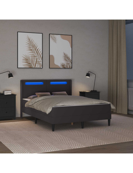 Struttura letto con materasso Grigio 120 x 190 cm Similpelle