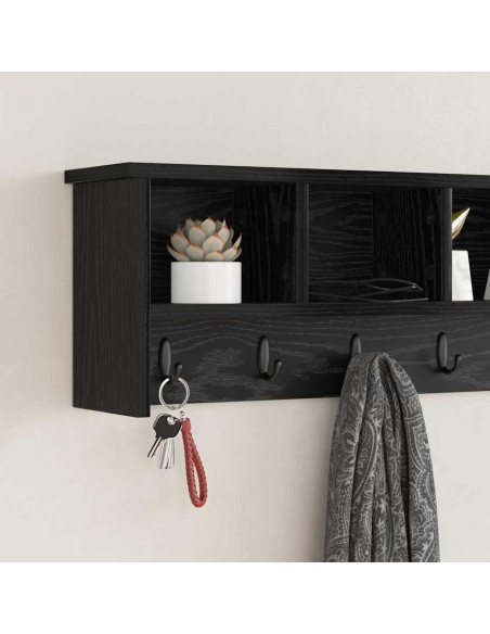 Appendiabiti a muro Rovere nero 100 x 16 x 26 cm