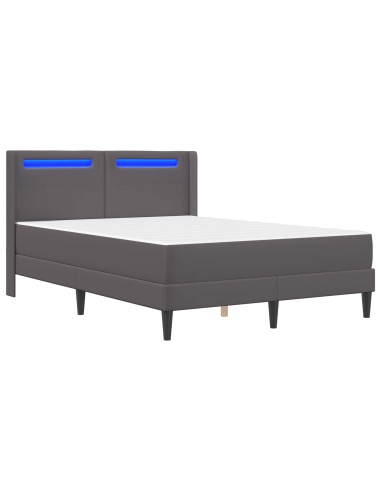 Struttura letto con materasso Grigio 120 x 190 cm Similpelle