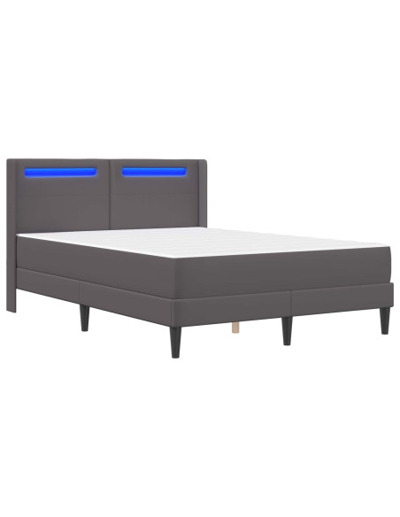 Struttura letto con materasso Grigio 120 x 190 cm Similpelle