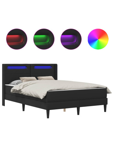 Struttura letto con materasso Nero 120 x 190 cm Similpelle