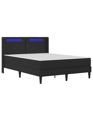 Struttura letto con materasso Nero 120 x 190 cm Similpelle
