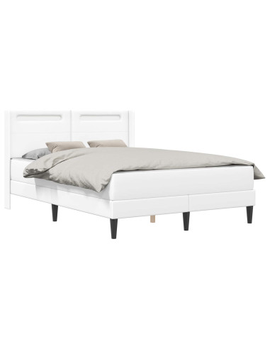Struttura letto con materasso Bianco 120 x 190 cm Similpelle