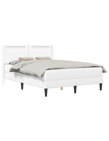 Struttura letto con materasso Bianco 120 x 190 cm Similpelle