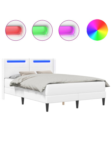 Struttura letto con materasso Bianco 120 x 190 cm Similpelle