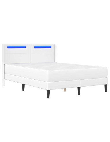 Struttura letto con materasso Bianco 120 x 190 cm Similpelle