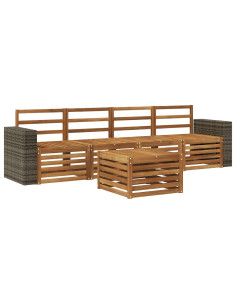 Set di divani da esterno 5 pcs Naturale