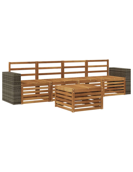 Set di divani da esterno 5 pcs Naturale