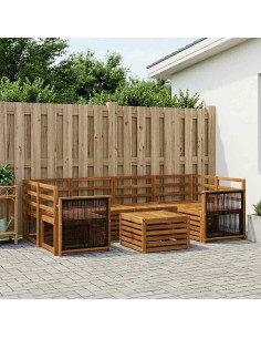 Set di divani da esterno 7 pcs Naturale
