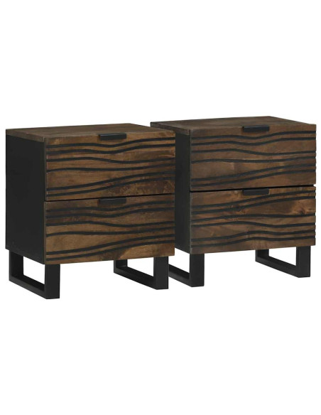 Armadio da Notte con cassetto 2 pcs Noce 40 x 33 x 46 cm