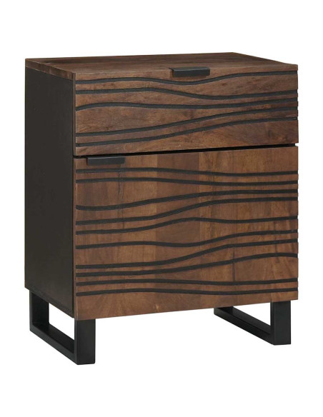 Armadio da Notte Noce 50 x 33 x 60 cm Legno massello di acacia