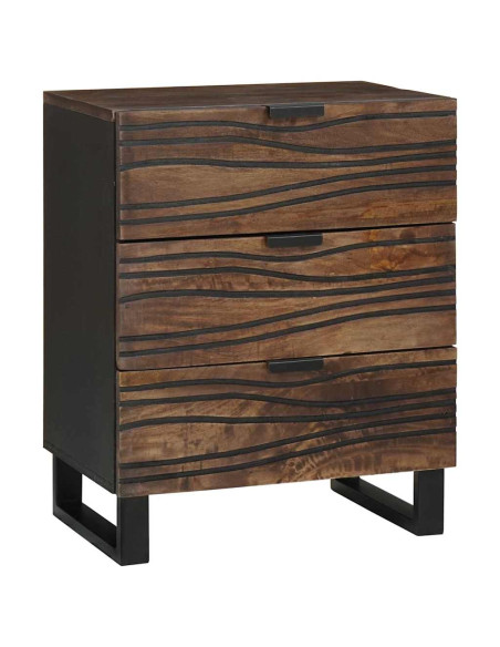 Armadio da Notte Noce 50 x 33 x 62 cm Legno massello di acacia