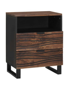 Armadio da Notte Noce 50 x 33 x 62 cm Legno massello di acacia