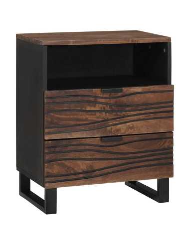 Armadio da Notte Noce 50 x 33 x 62 cm Legno massello di acacia