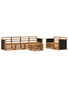 Set di divani da esterno 7 pcs Naturale