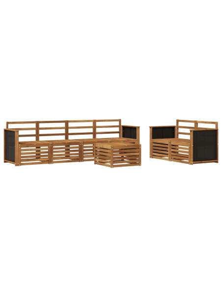 Set di divani da esterno 7 pcs Naturale