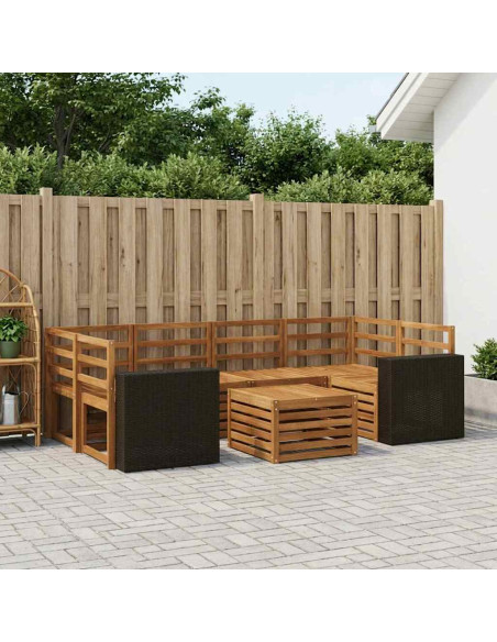 Set di divani da esterno 7 pcs Naturale