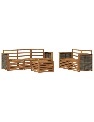 Set divani 6 pcs Legno di Acacia Massello