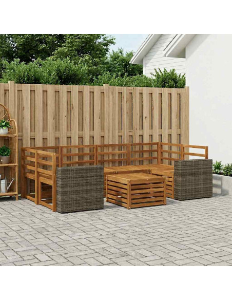 Set di divani da esterno 7 pcs Naturale