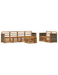 Set di divani da esterno 7 pcs Naturale