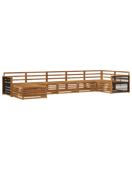 Set di divani da esterno 7 pcs Naturale