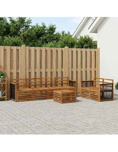 Set di divani da esterno 7 pcs Naturale