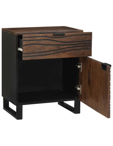 Armadio da Notte Noce 50 x 33 x 60 cm Legno massello di acacia