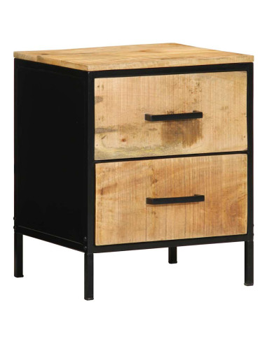 Armadio da Notte con cassetto Marrone e Nero 40 x 35 x 50 cm