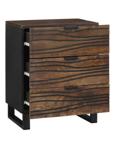 Armadio da Notte Noce 50 x 33 x 62 cm Legno massello di acacia 2