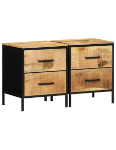 Armadio da Notte 2 pcs Marrone e Nero 40 x 35 x 50 cm
