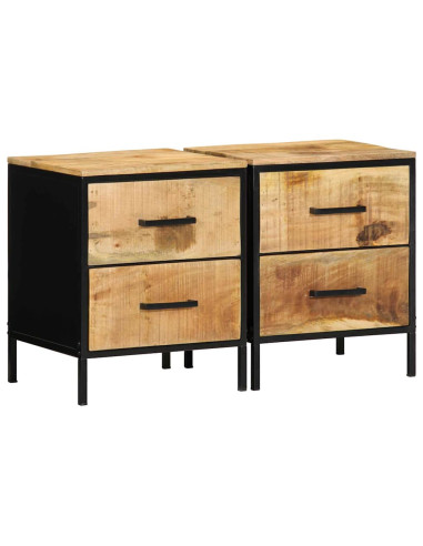 Armadio da Notte 2 pcs Marrone e Nero 40 x 35 x 50 cm
