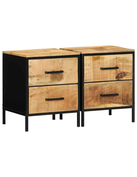 Armadio da Notte 2 pcs Marrone e Nero 40 x 35 x 50 cm