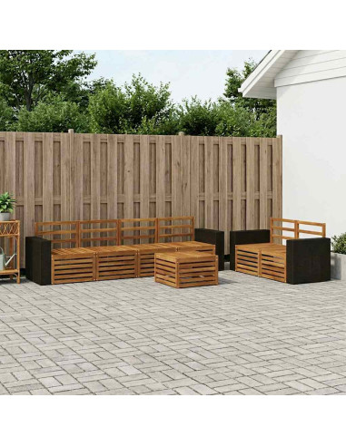 Set di divani da esterno 7 pcs Naturale