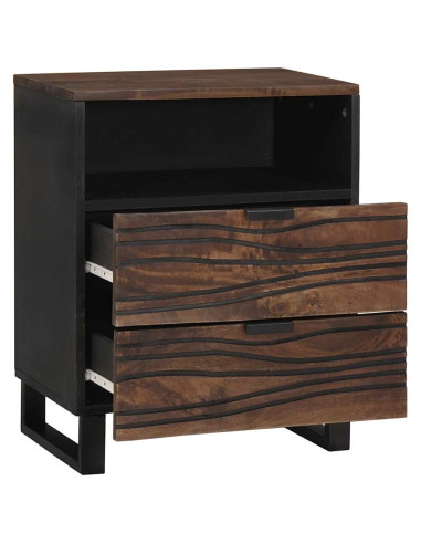 Armadio da Notte Noce 50 x 33 x 62 cm Legno massello di acacia