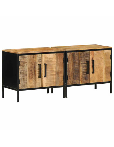 Armadio da Notte 2 pcs Marrone e Nero 50 x 30 x 45 cm