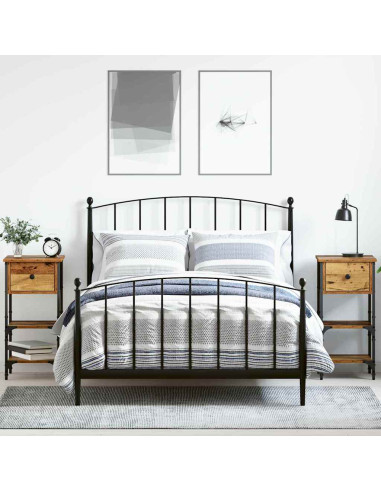Armadio da Notte con cassetto 2 pcs Marrone 33.5 x 36 x 70 cm