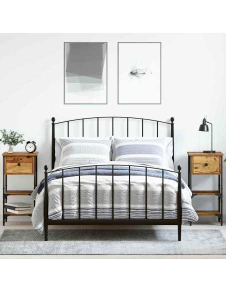 Armadio da Notte con cassetto 2 pcs Marrone 33.5 x 36 x 70 cm