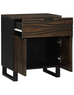 Armadio da Notte Noce 50 x 33 x 60 cm Legno massello di acacia 2