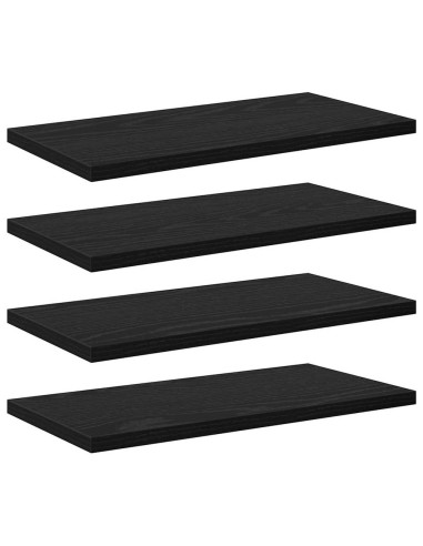 Scaffale 4 pcs Nero 40 x 20 x 1,5 cm Legno multistrato