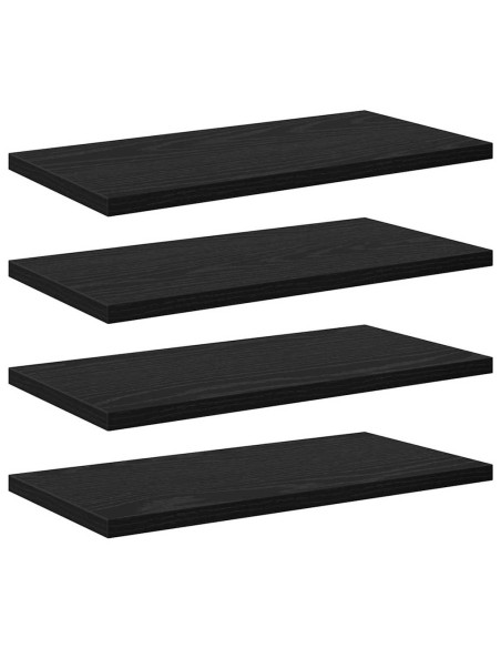 Scaffale 4 pcs Nero 40 x 20 x 1,5 cm Legno multistrato