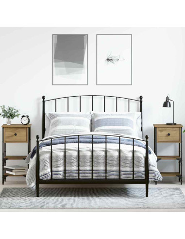 Armadio da Notte con cassetto 2 pcs Marrone 33.5 x 36 x 70 cm