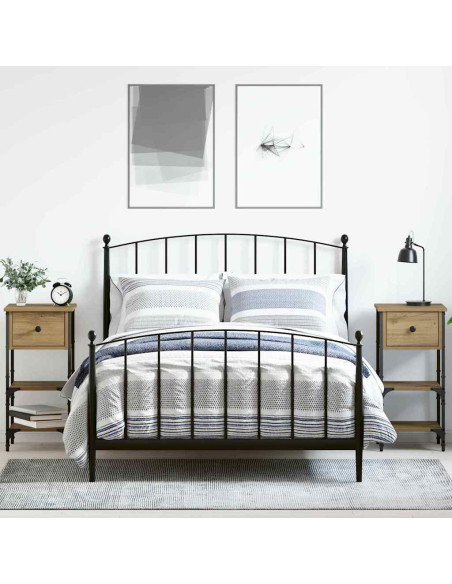 Armadio da Notte con cassetto 2 pcs Marrone 33.5 x 36 x 70 cm