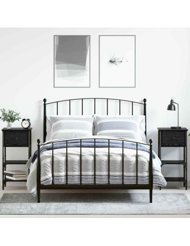 Armadio da Notte 2 pcs Rovere Nero 33.5 x 36 x 70 cm