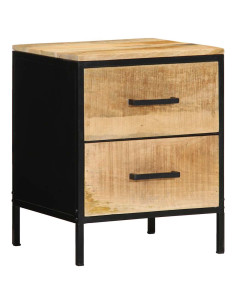 Armadio da Notte con cassetto Marrone e Nero 40 x 35 x 50 cm 2
