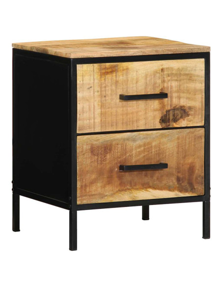 Armadio da Notte con cassetto Marrone e Nero 40 x 35 x 50 cm