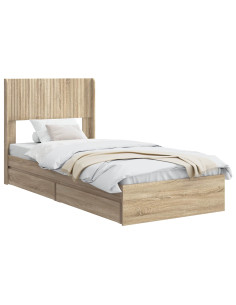 Struttura del letto con stoccaggio e testata Rovere Sonoma 2